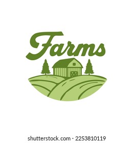 green farm barn logo vector