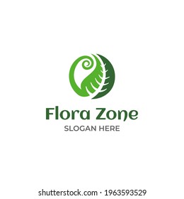 Green farm, flora, plant, leaves logo vector illustration