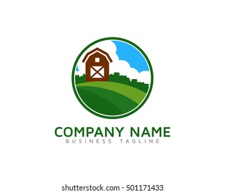Green Farm Logo Design Template