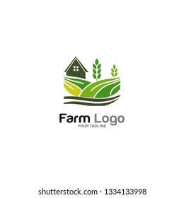 Green Farm Logo Vector Stock Vector (Royalty Free) 1334133998