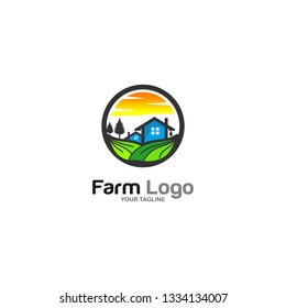 Green Farm Logo Vector Stock Vector (royalty Free) 1334134007 