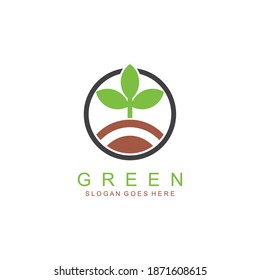 Logo de la granja verde en vector
