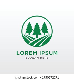 green farm logo vector design. a unique, exclusive, elegant, professional, clean, simple, modern logo. It would be perfect for your company