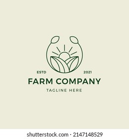 Green Farm Monoline Logo Template