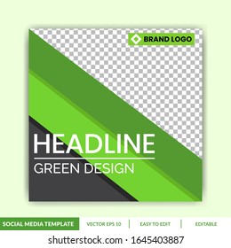Green and Farm Social Media template for e-commerce sale promo discount. Can use for advertisement, social media post, web design, gift card, coupon, poster, and promotion.