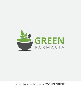 Green farmacia logo fully editable vector template