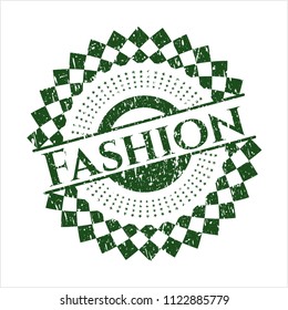 Green Fashion distress rubber grunge stamp