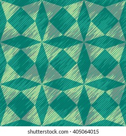 Green faux fabric pattern seamless vector background tile
