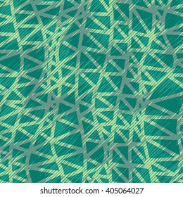 Green faux fabric pattern seamless vector background tile
