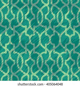 Green faux fabric pattern seamless vector background tile
