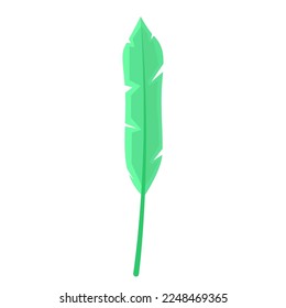 Green feather for carnival mask or decoration