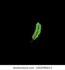 pluma verde delante del fondo