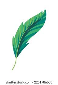 green feather icon isolated style
