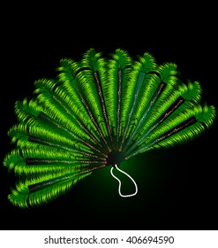 green feathers fan