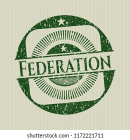 Green Federation distressed rubber seal with grunge texture
