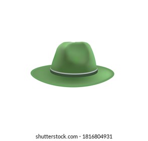 Green fedora hat. vector illustration