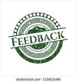 Green Feedback grunge style stamp