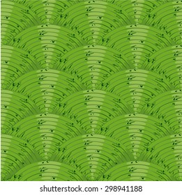 Green feeld background. Vector illustration. Freehand drawing