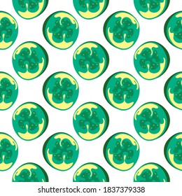 Green feijoa ,seamless pattern on white background.