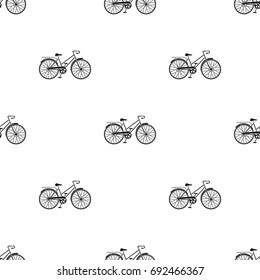 Green female bicycle frame with a scythe.Different Bicycle single icon in black style vector symbol stock illustration.
