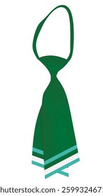 Green female necktie tie. vector