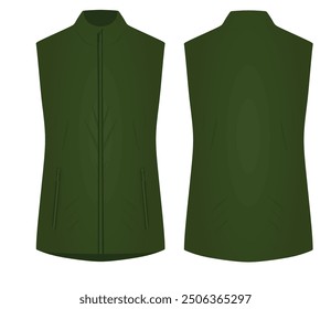 Green  female vest. vector illustration