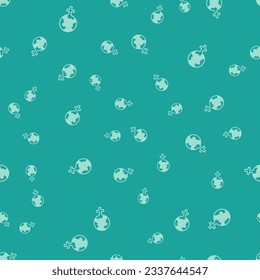 Green Feminism in the world icon isolated seamless pattern on green background. Fight for freedom, independence, equality.  Vector