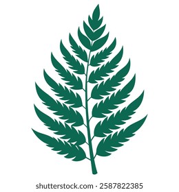  green fern leaf vector art for botanical and nature designs
