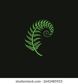 green fern spiral minimale design