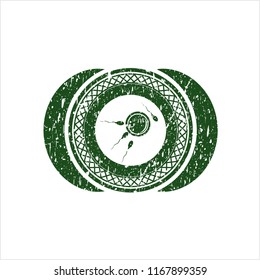 Green fertilization icon inside rubber seal