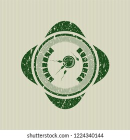 Green fertilization icon inside rubber stamp