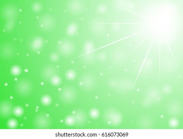 Green Festive Christmas elegant abstract background with bokeh lights and stars