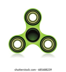 A green fidget spinner hand toy isolated on a white background illustration. Vector EPS 10 available.