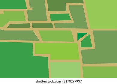 Green field from aerial view vector illustration