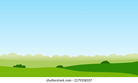 green field and blue sky landscape scene
