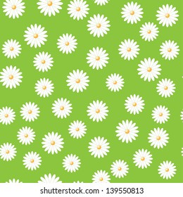green field of daisies. seamless pattern. eps 10