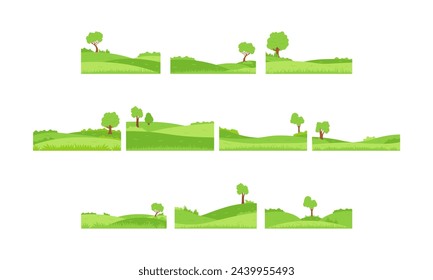 Green Field Illustration Element Set