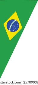 A green field with a yellow rhombus and a blue globe with stars, symbolizing Brazil's lush forests, wealth, and progress