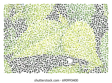 Green fields abstract vector illustration background texture made of little hearts