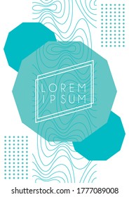 diseño de ilustraciones vectoriales abstractas de portada de figuras verdes