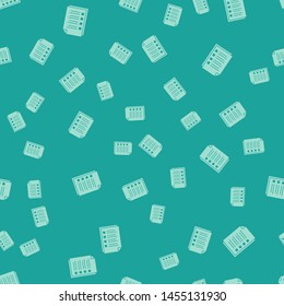 Green File document icon isolated seamless pattern on green background. Checklist icon. Business concept.  Vector Illustration