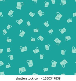Green File document icon isolated seamless pattern on green background. Adjusting, service, setting, maintenance, repair, fixing.  Vector Illustration