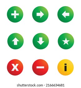 Green fill arrow icon design set