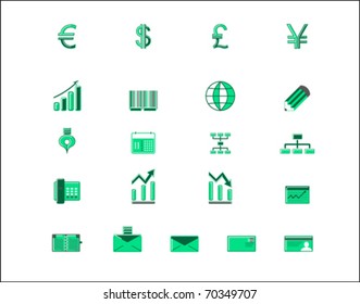 green finance icon set
