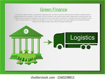 green finance vector illustration For logistics paper cut out art style on green background, The idea Green bond of saving the world as a net zero concept.