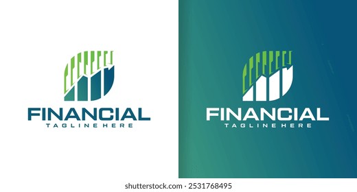 Design de logotipo de vetor financeiro verde para empresa de consultoria de negócios de investimento