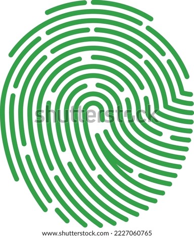 Green fingerprint. Approved authentication. Succesful login icon