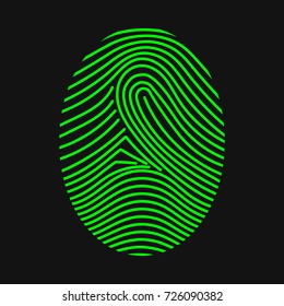 Green fingerprint. Thumbprint. Vector illustration
