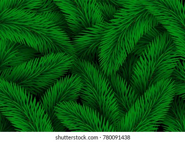 Green Fir Tree Branches. Design Christmas Background Texture Abstract Illustration