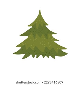 Green fir tree flat icon vector illustration